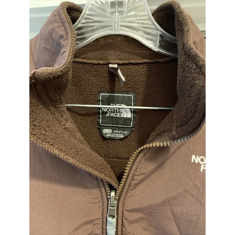 The North Face Girls POLARTEC Fleece Jacket‎ Coat BROWN Size XL WARM, COMFY! TNF